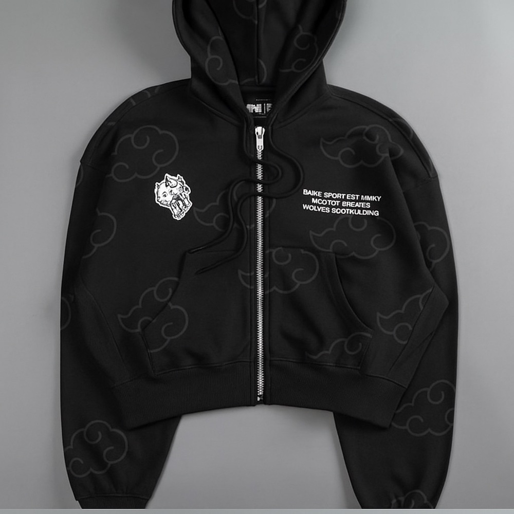 Darc Sport Black Crop Naruto Hoodie